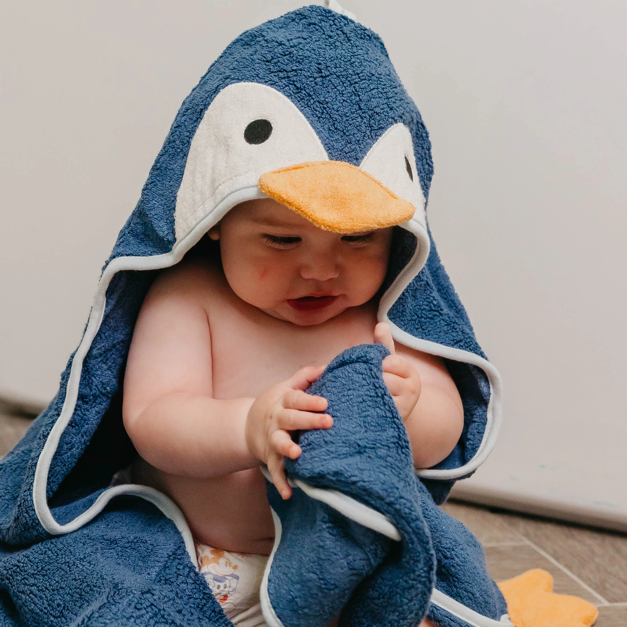 Character Bamboo Hooded Towel - Pebbles - Image 4