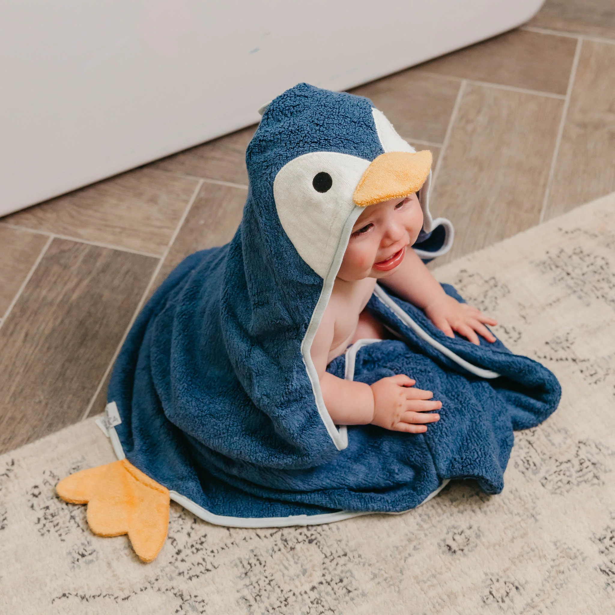 Character Bamboo Hooded Towel - Pebbles - Image 5