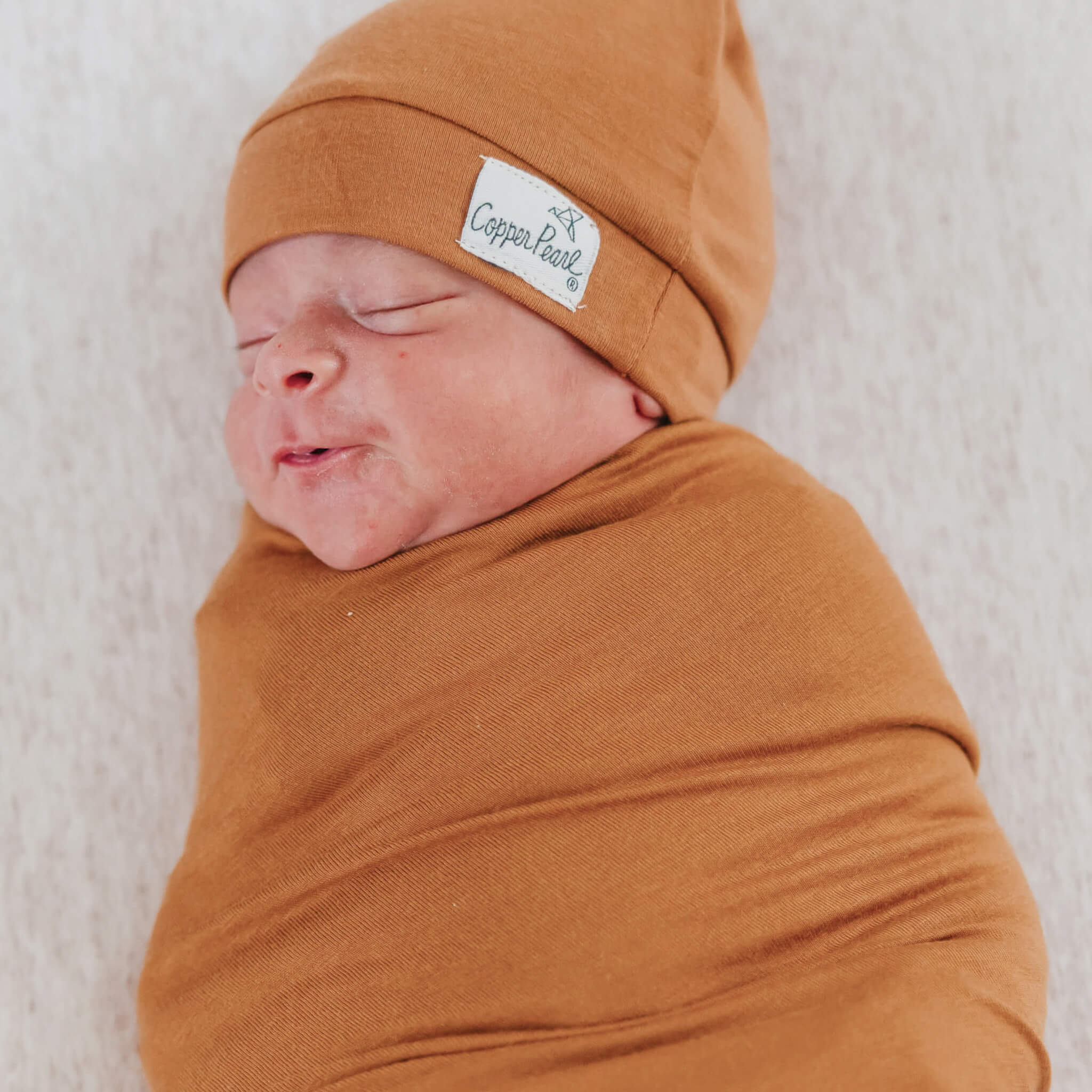 Knit Swaddle Blanket - Camel - Image 5
