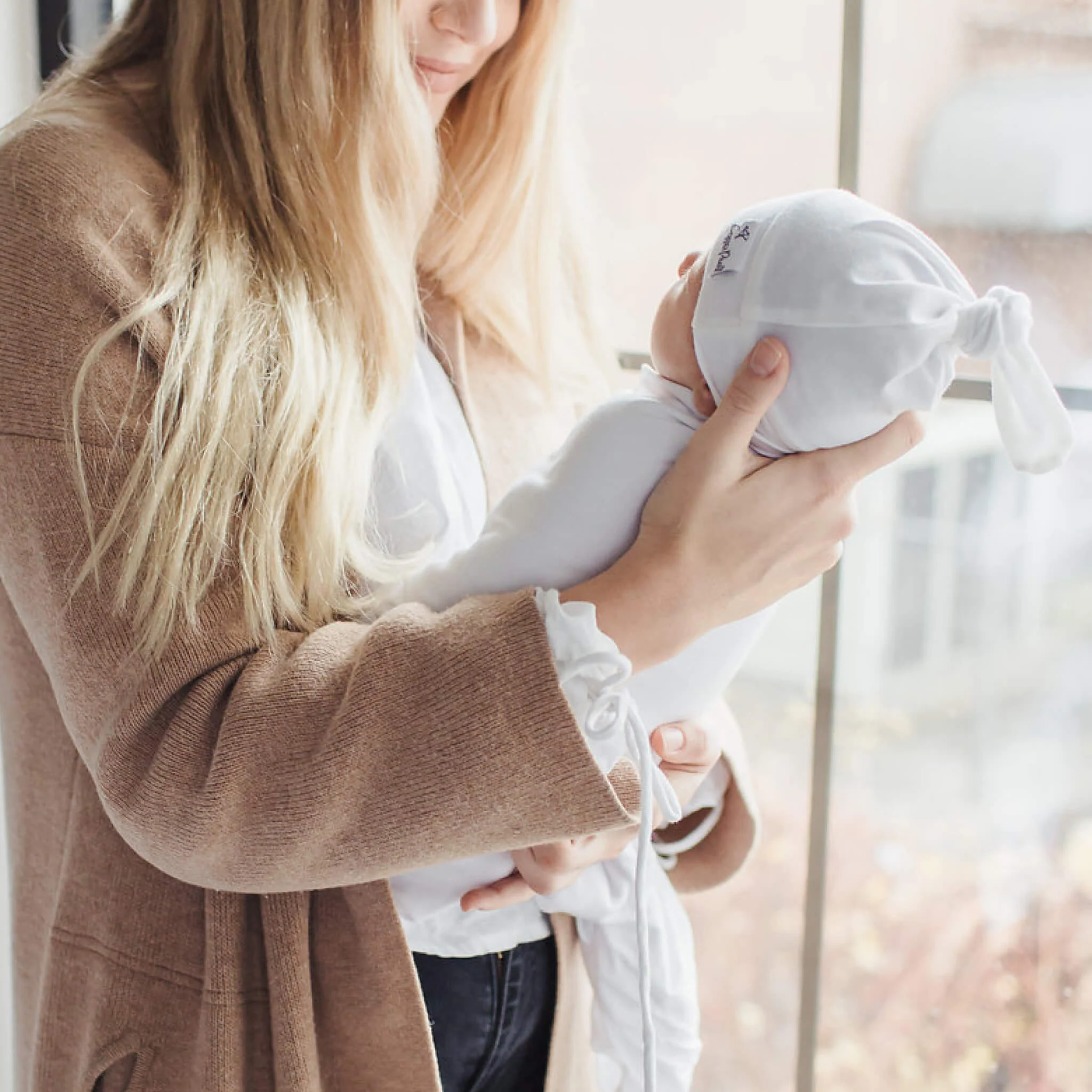 Knit Swaddle Blanket - Dove - Image 5