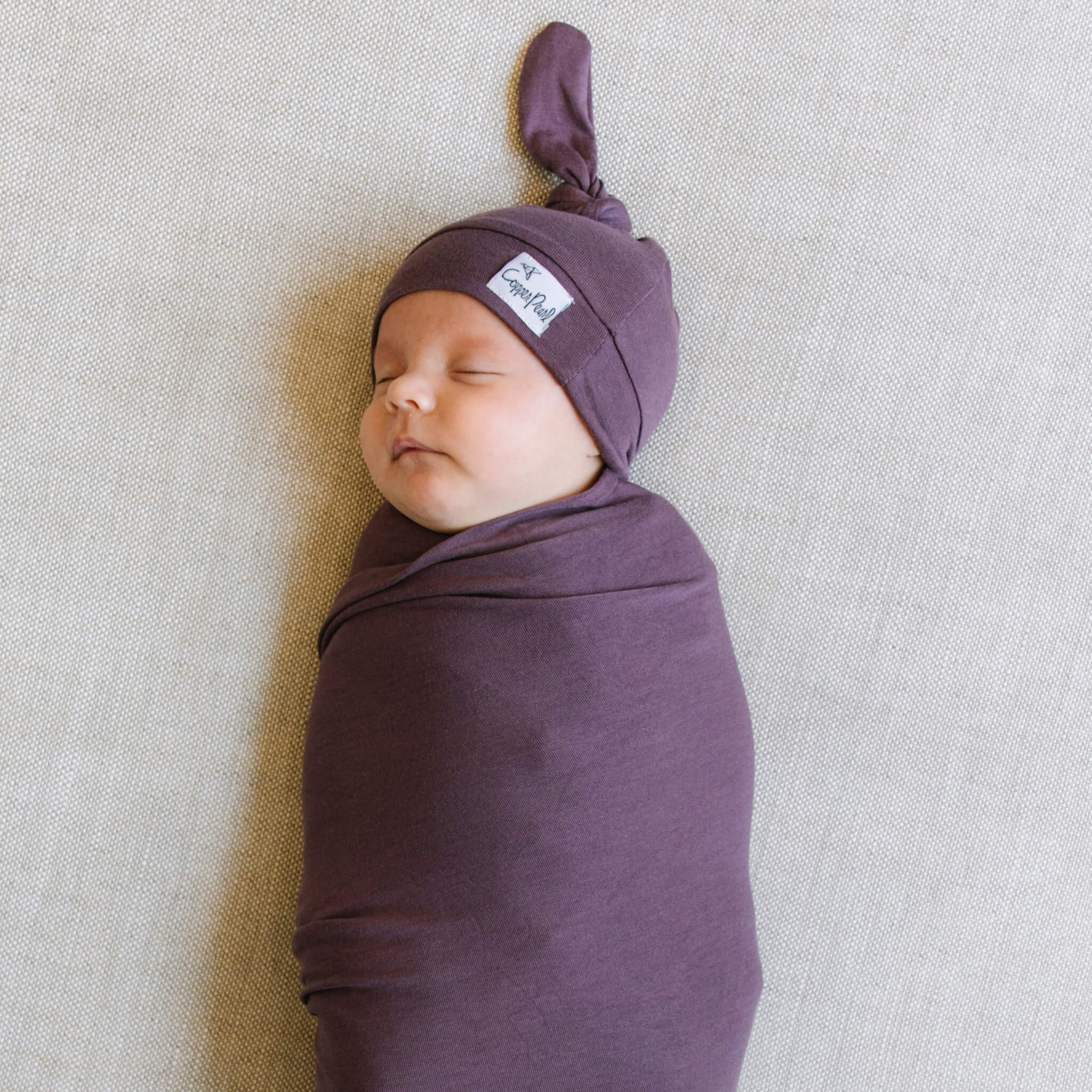 Knit Swaddle Blanket - Plum - Image 3