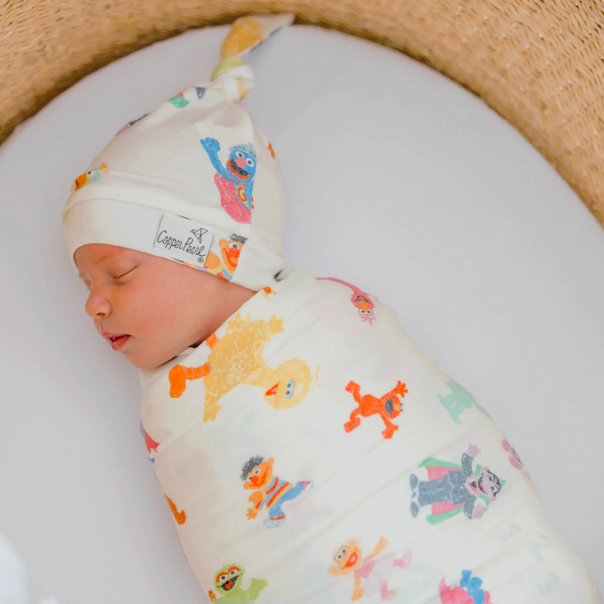 Knit Swaddle Blanket - Sesame Friends - Image 3