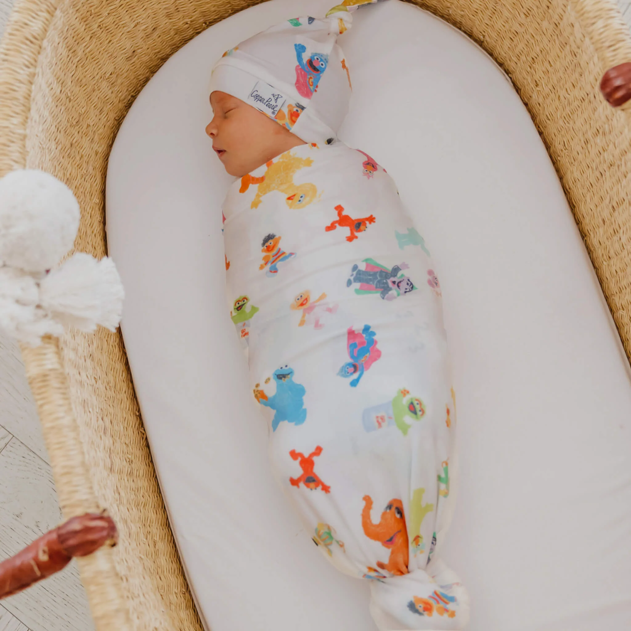 Knit Swaddle Blanket - Sesame Friends - Image 5