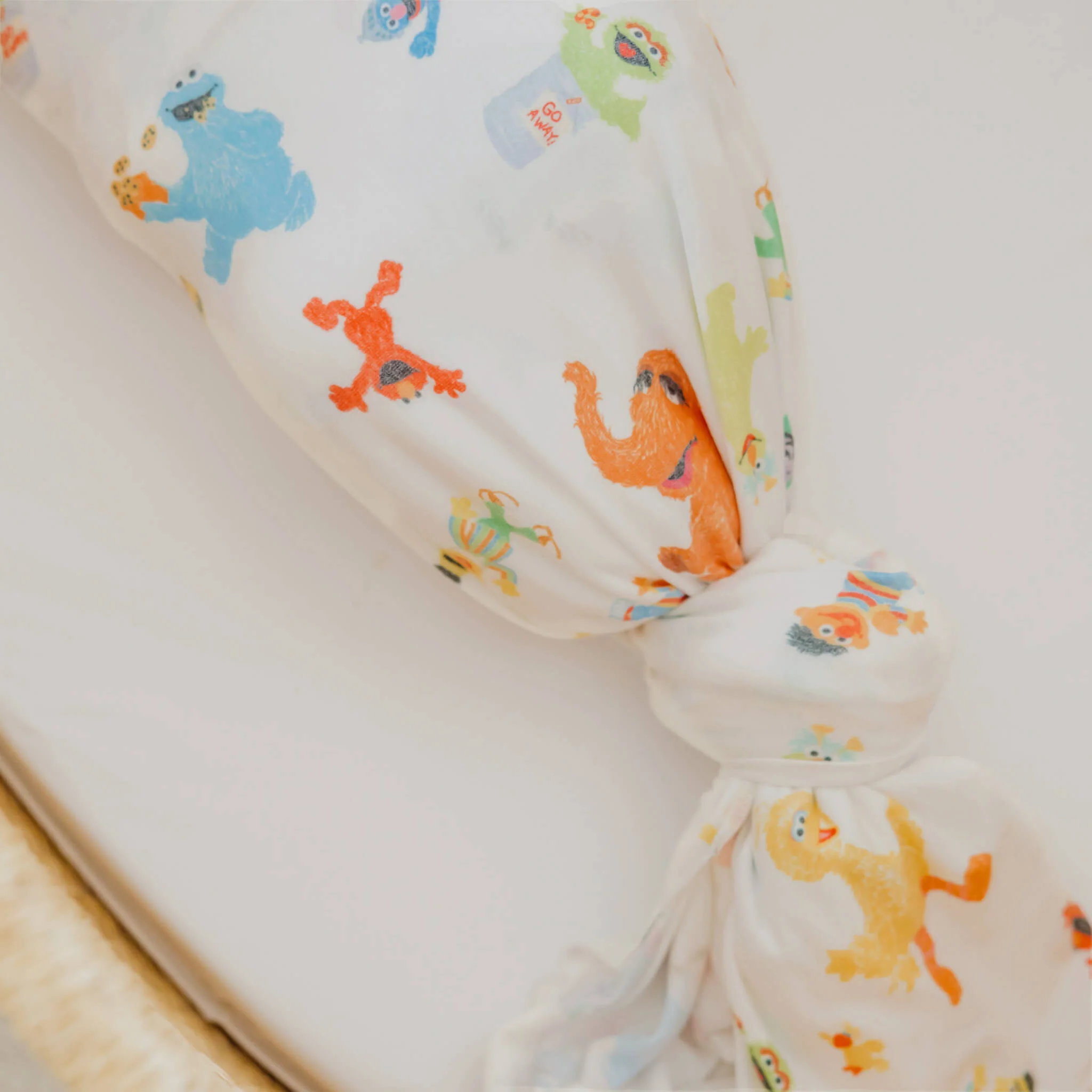 Knit Swaddle Blanket - Sesame Friends - Image 6