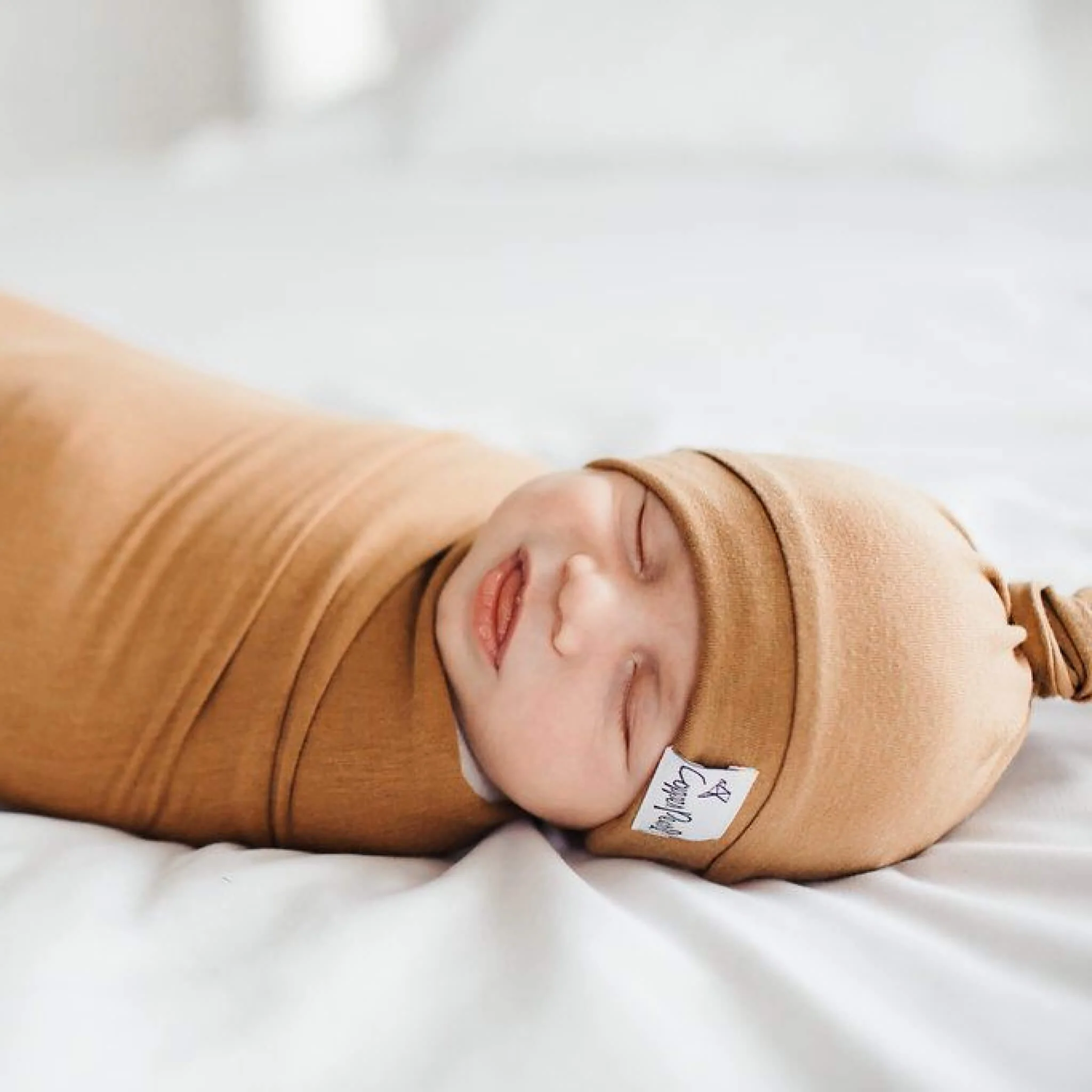 Top Knot Hat - Camel - Image 6