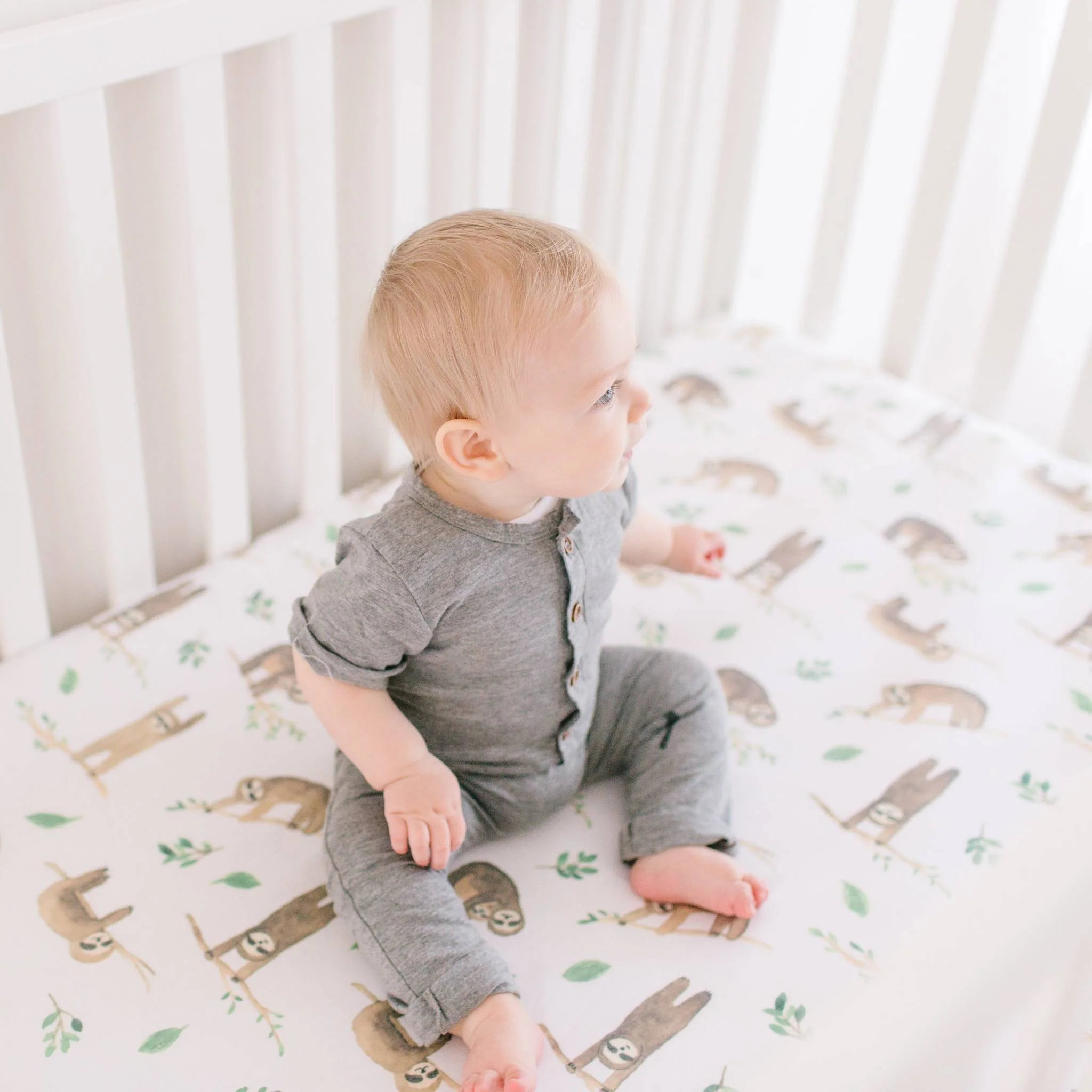 Premium Knit Fitted Crib Sheet - Noah - Image 7