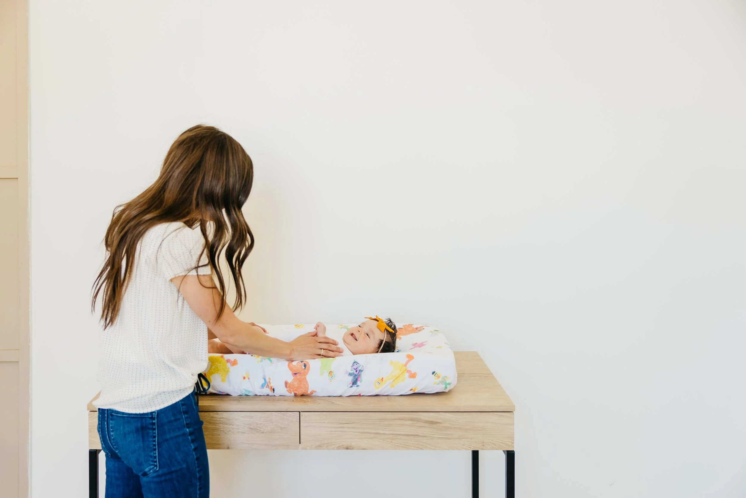 Premium Knit Diaper Changing Pad Cover - Sesame Friends - Image 6