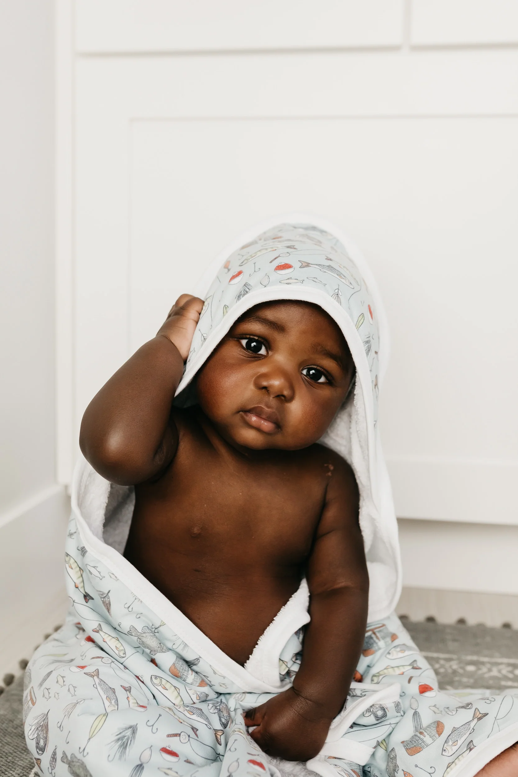 Premium Baby Knit Hooded Towel - Trout - Image 10