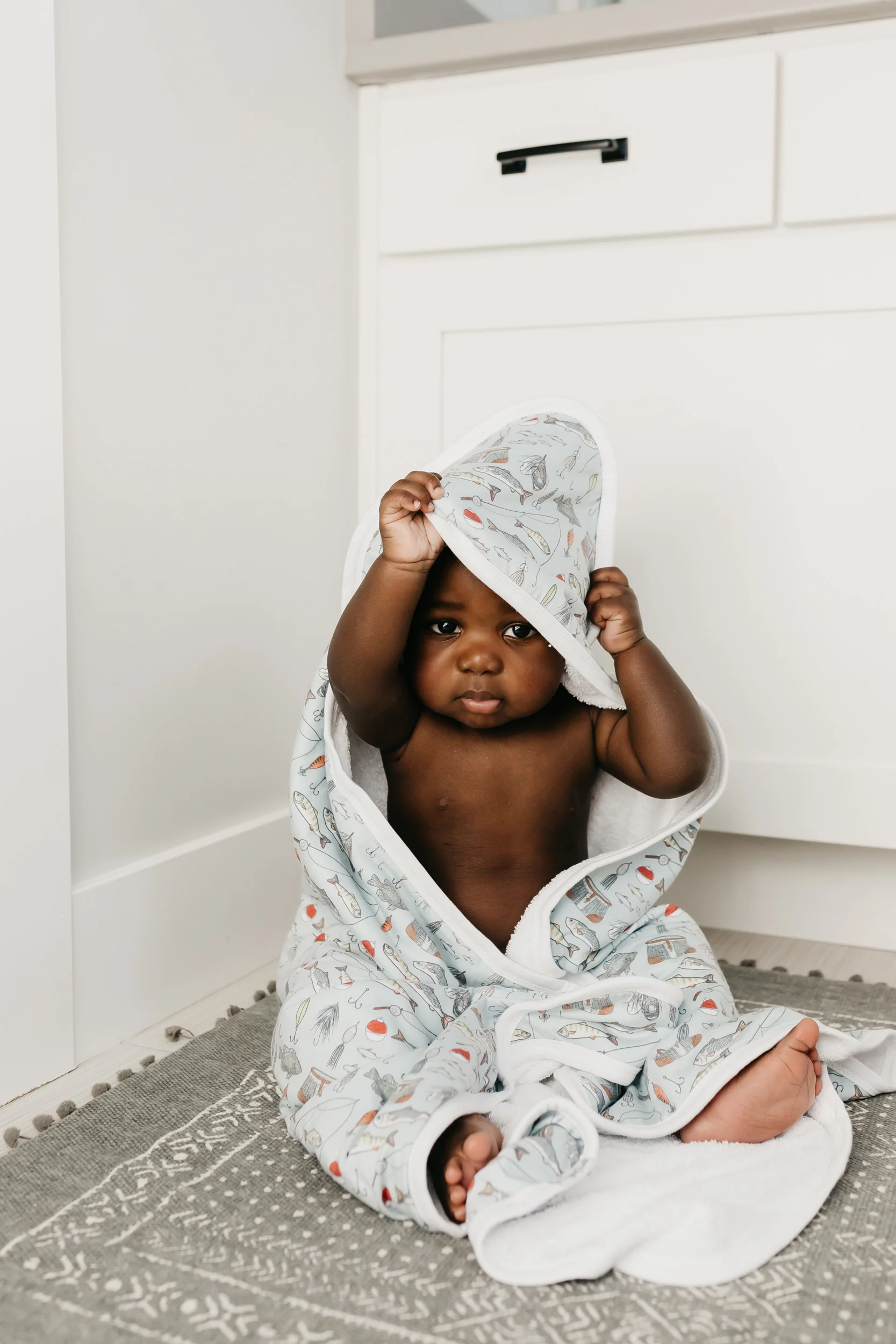 Premium Baby Knit Hooded Towel - Trout - Image 11