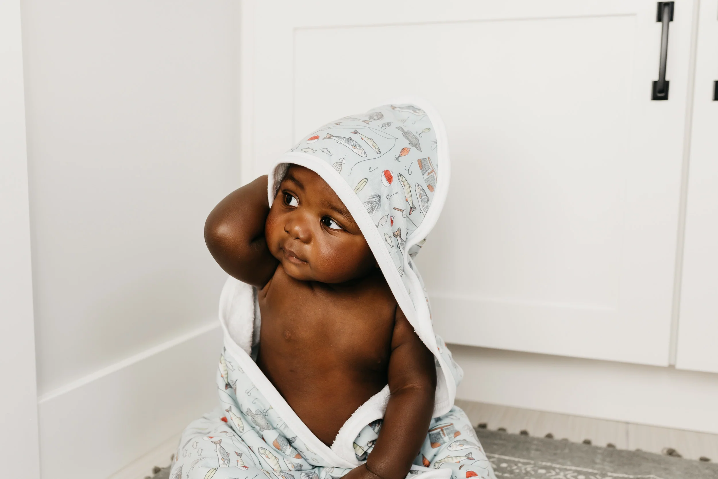 Premium Baby Knit Hooded Towel - Trout - Image 3