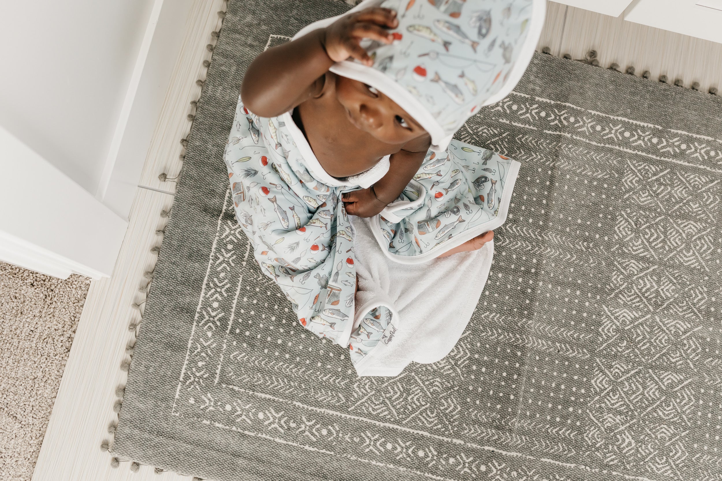 Premium Baby Knit Hooded Towel - Trout - Image 5