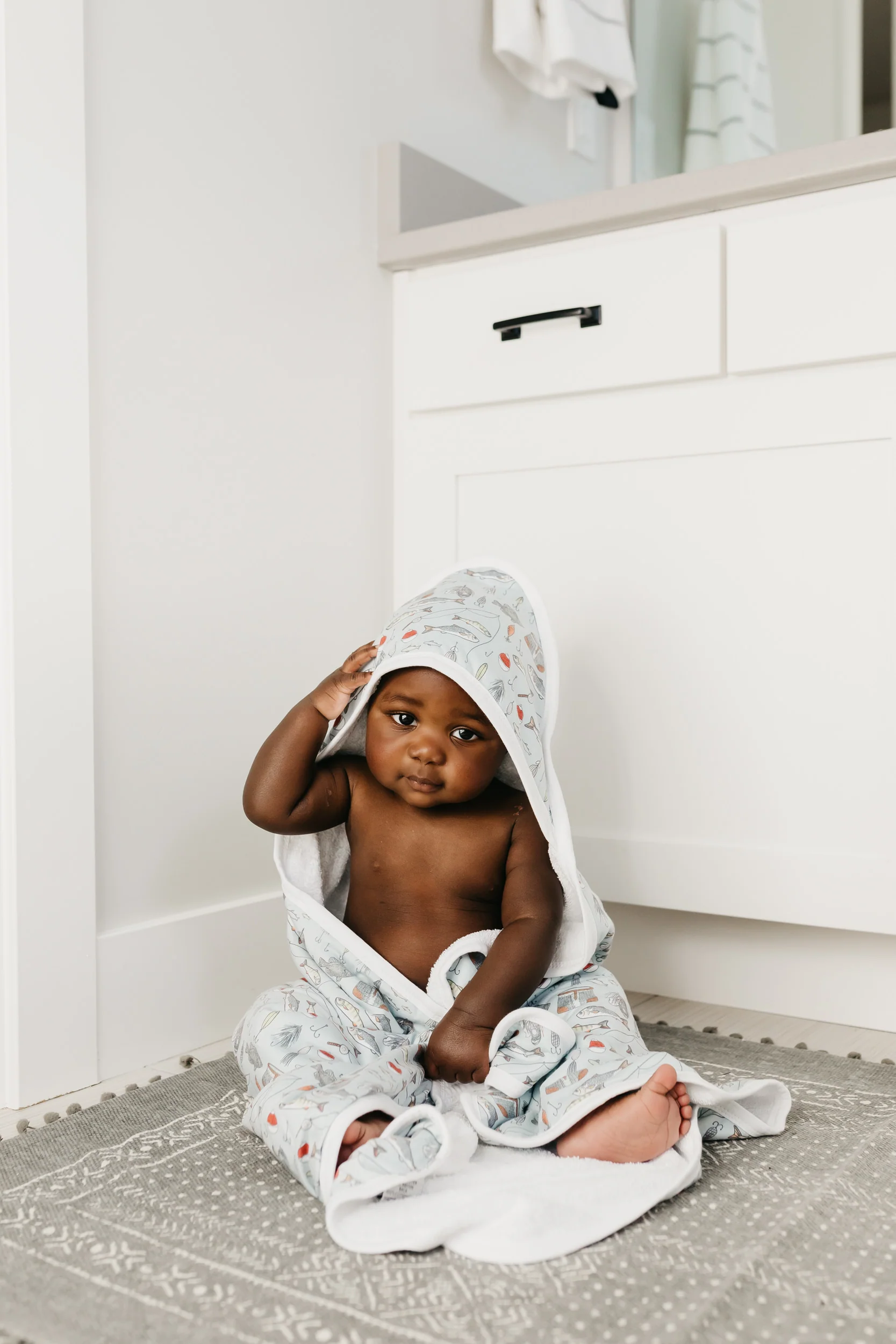 Premium Baby Knit Hooded Towel - Trout - Image 6