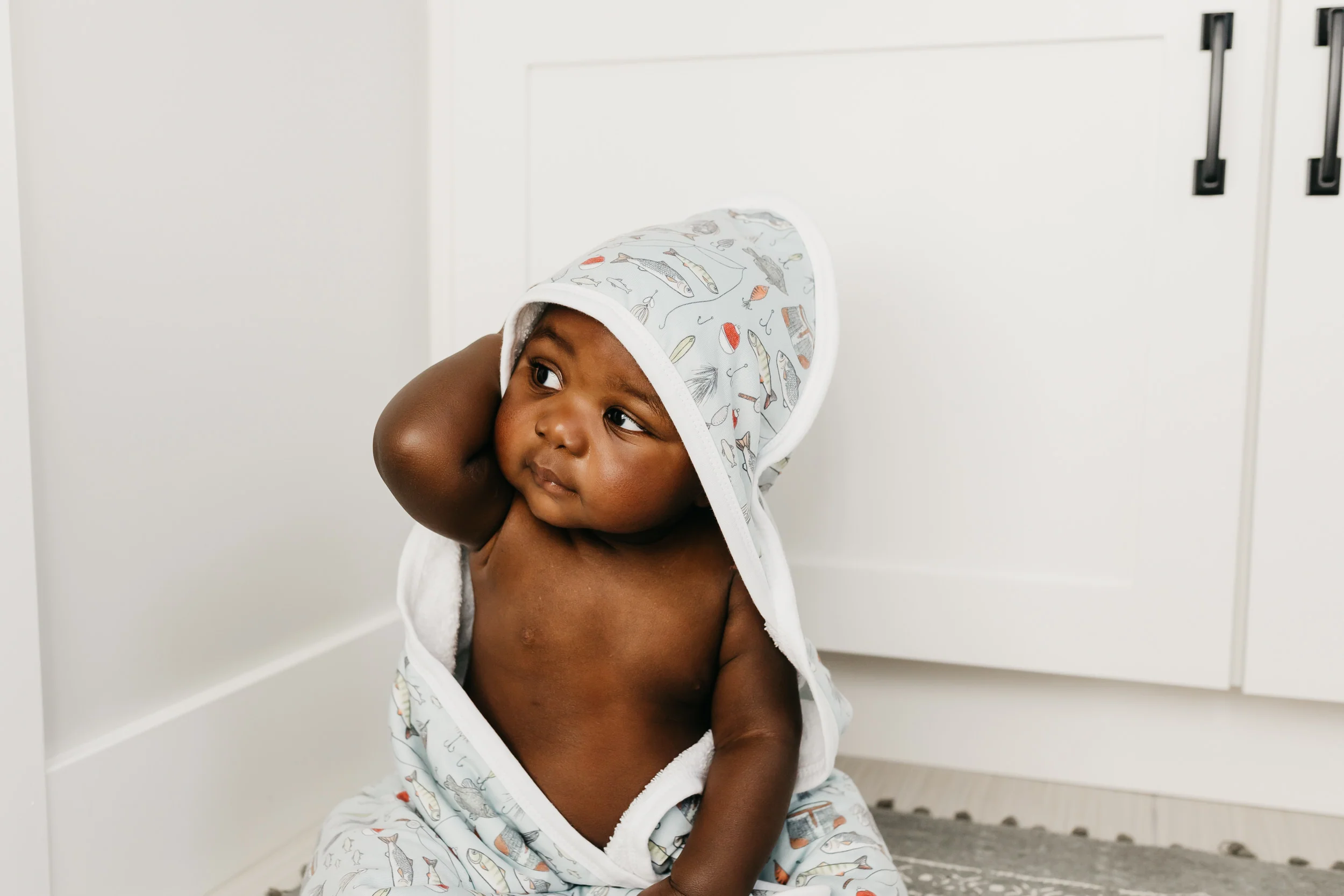 Premium Baby Knit Hooded Towel - Trout - Image 7