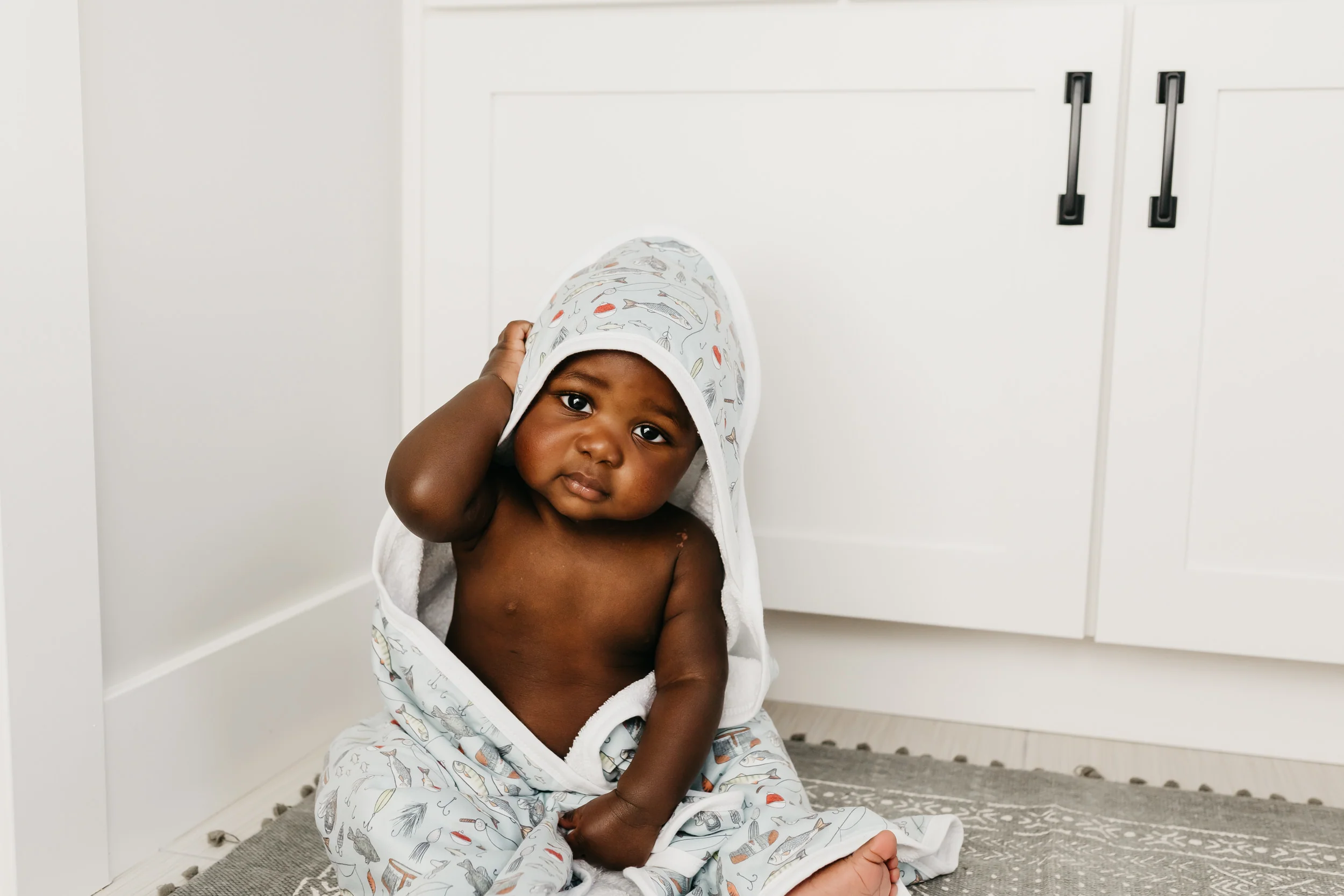 Premium Baby Knit Hooded Towel - Trout - Image 8