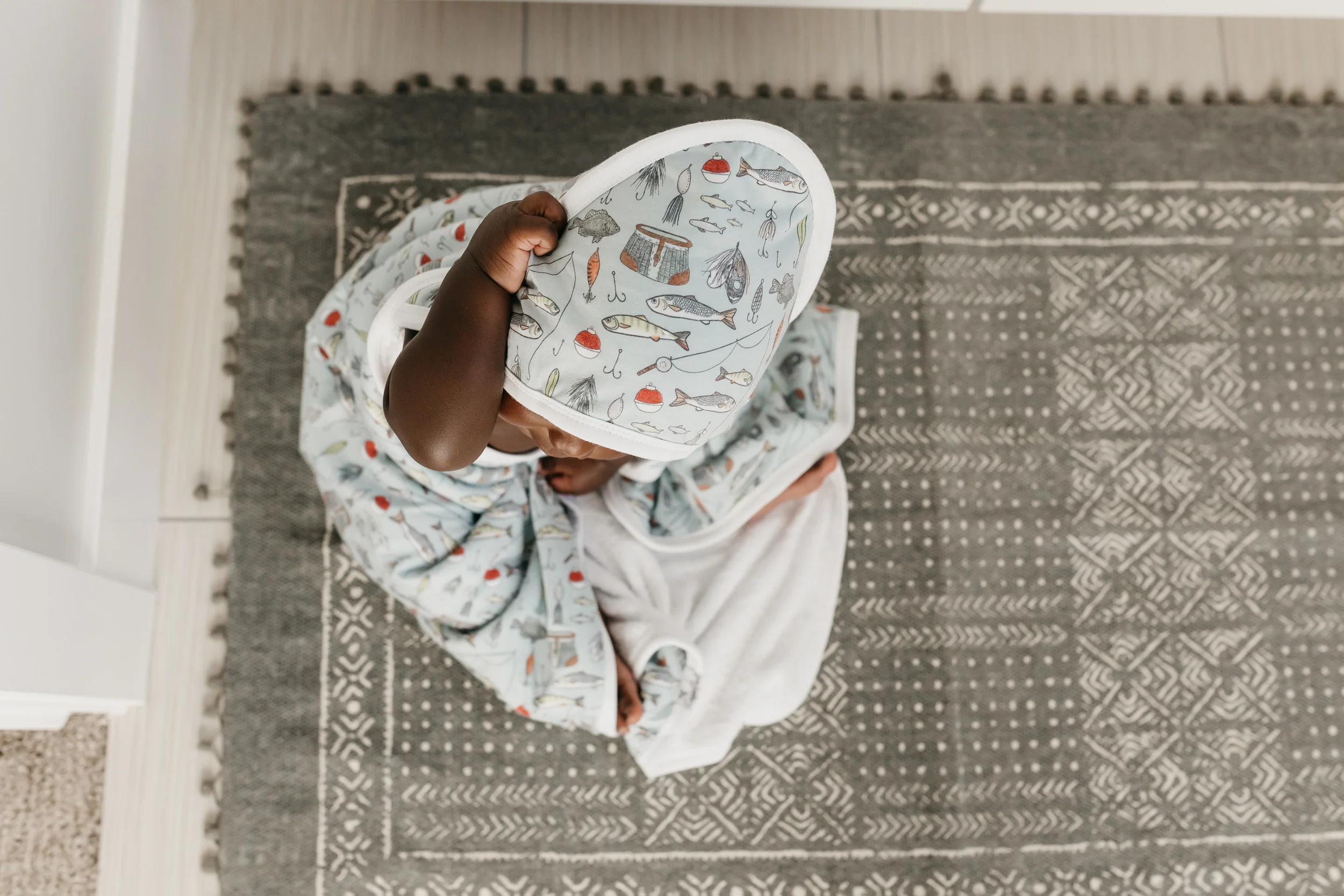 Premium Baby Knit Hooded Towel - Trout - Image 9