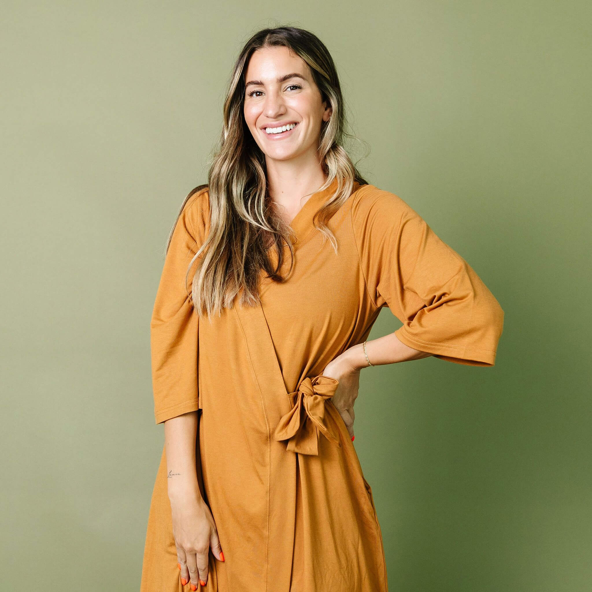 Women's Everyday Robe - Camel - Image 3